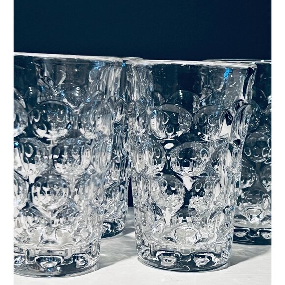 Vintage Bubble Glass Tumblers Set of 4 | Mid Century Retro Barware - Picture 7 of 10